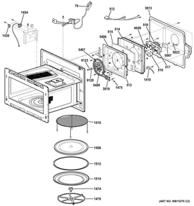 Interior Parts Diagram and Parts List for PSB9100SF2SS  General Electric Microwave