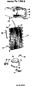 Unit Parts Diagram and Parts List for TA11SGBLWH  General Electric Refrigerator