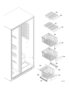 FZ DOOR Diagram and Parts List for PSRS6PGZADSS  General Electric Refrigerator