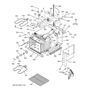 Body Parts Diagram and Parts List for JM250DF1BB  General Electric Range