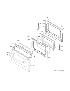 Lower Door Diagram and Parts List for CGS990SET4SS  General Electric Range