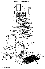 Unit Parts Diagram and Parts List for TBX20PGR  General Electric Refrigerator