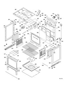 CHASSIS PARTS Diagram and Parts List for JCBP660DT1BB  General Electric Range