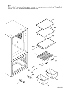 FF SHELVES FF Diagram and Parts List for GBE21ASKAKSS  General Electric Refrigerator