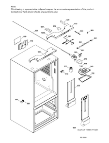 FUNCTIONAL PARTS FF Diagram and Parts List for PFE24JSKAKSS  General Electric Refrigerator