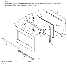 DOOR Diagram and Parts List for ZET1SH2SS  General Electric Range
