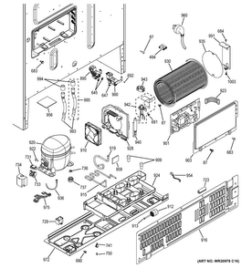 Machine Compartment Diagram and Parts List for DFE29JGDIBB  General Electric Refrigerator