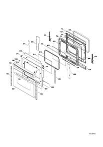 DOOR Diagram and Parts List for PCB969DR2BB  General Electric Range