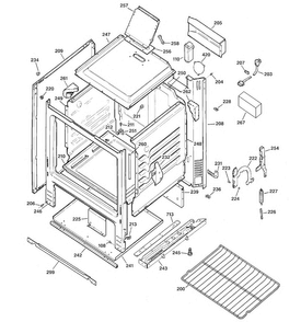 Body Parts Diagram and Parts List for RGB508PEA1CT  Hotpoint Range