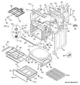 Body Parts Diagram and Parts List for JB755DJ2BB  General Electric Range