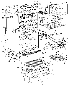 Cabinet Diagram and Parts List for TBX18BLS  General Electric Refrigerator