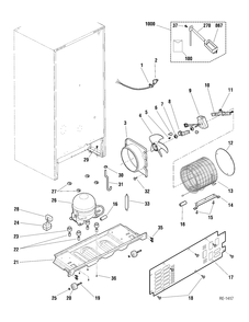 UNIT PARTS Diagram and Parts List for GDS18LBPBWWC  General Electric Refrigerator
