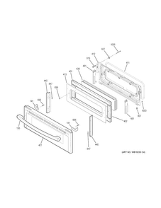 Upper Door Diagram and Parts List for JB860SJ3SS  General Electric Range