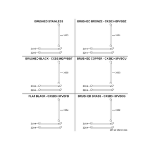 Cafe Customization Diagram and Parts List for CIC36RP2VDS1  General Electric Refrigerator