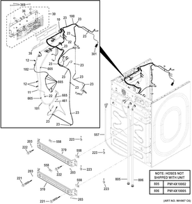 Cabinet Diagram and Parts List for GFWR4805F3RR  General Electric Washer