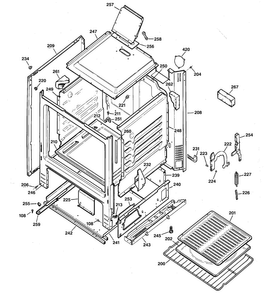 Body Parts Diagram and Parts List for RGB524PPA1CT  Hotpoint Range
