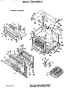 Upper Oven/door And Control Diagram and Parts List for JKS26GJ3  General Electric Wall Oven