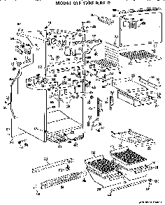 Cabinet Parts Diagram and Parts List for CTF17BFB  Hotpoint Refrigerator