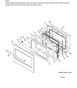 LOWER DOOR Diagram and Parts List for ZET9550SH1SS  General Electric Range