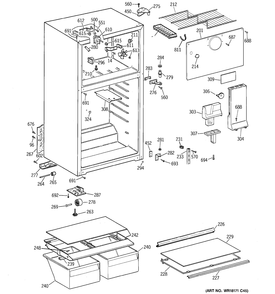 CABINET Diagram and Parts List for MTS16GBMERWW  General Electric Refrigerator