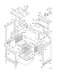 CHASSIS PARTS Diagram and Parts List for JCBS640DT1WW  General Electric Range