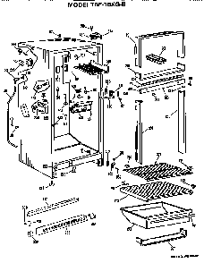 Cabinet Parts Diagram and Parts List for TBF16XGB  General Electric Refrigerator