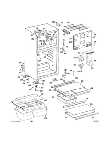 Cabinet Diagram and Parts List for JCB840SF3SS  General Electric Refrigerator