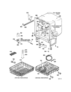 BODY PARTS & RACKS Diagram and Parts List for GNSC347P00WW  General Electric Dishwasher