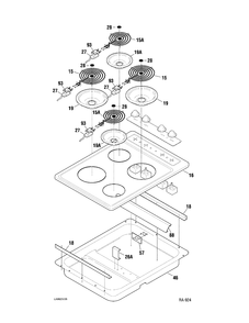 MAINTOP & SURFACE UNITS Diagram and Parts List for GCF3100SB-6  General Electric Range
