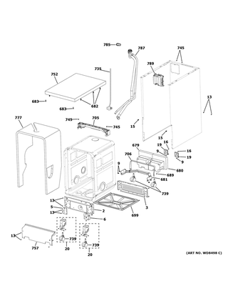 Part Location Diagram of WD01X25527 GE CASTER