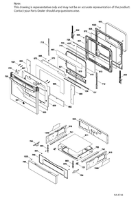 DOOR & DRAWER PARTS Diagram and Parts List for PCB905SJ1SS  General Electric Range