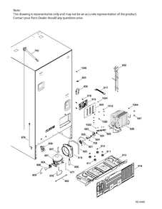 SEALED SYSTEM & MOTHERBOARD Diagram and Parts List for PDE21KGKAKWW  General Electric Refrigerator