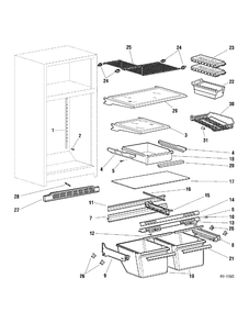 CABINET Diagram and Parts List for RTC189ARC-2  General Electric Refrigerator