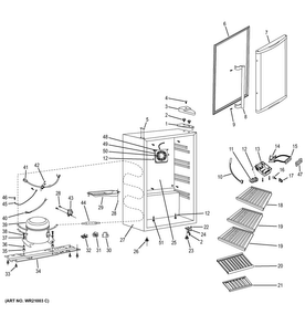Beverage Center Diagram and Parts List for GVS04BDWDSS  General Electric Cooler