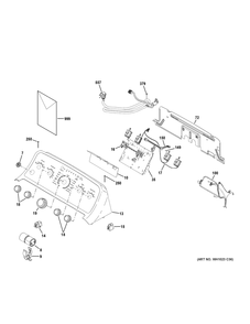 Controls And Backsplash Diagram and Parts List for GTW538ASW0WS  General Electric Washer