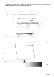 ESCUTCHEON & DOOR ASM Diagram and Parts List for PDT660SSF1SS  General Electric Dishwasher