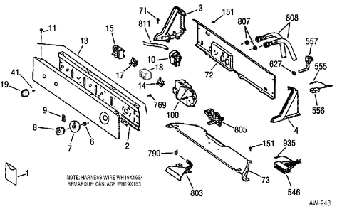 CONTROL GROUP Diagram and Parts List for GNSR2090TBWW  General Electric Washer