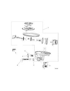 PUMP Diagram and Parts List for GDWF860V00SS  General Electric Dishwasher