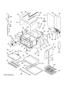Lower Oven Diagram and Parts List for PT925DN4BB  General Electric Wall Oven