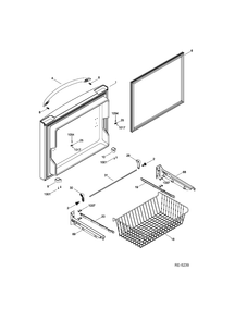 FZ DOOR Diagram and Parts List for PDRS0MBYGLSS  General Electric Refrigerator