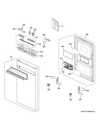 Part Location Diagram of WD09X24601 GE Buttons (Dorian Grey)