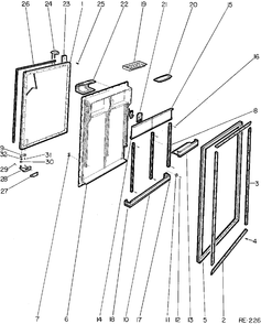 REFRIGERATOR DOOR Diagram and Parts List for 35311-1  General Electric Refrigerator