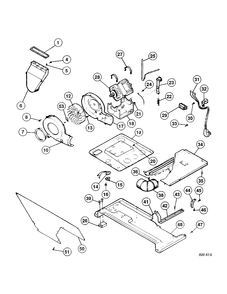 BLOWER & DRIVE ASSEMBLY Diagram and Parts List for 52270-W2  General Electric Washer