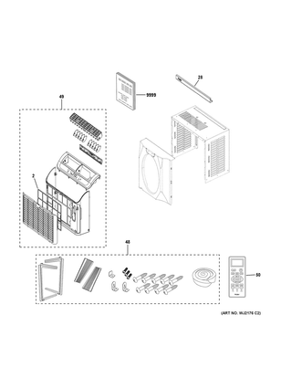 Part Location Diagram of WJ01X23639 GE Accessory Assembly