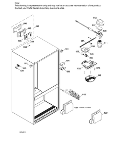FF FUNCTIONAL PARTS Diagram and Parts List for PNR22MSEBFES  General Electric Refrigerator