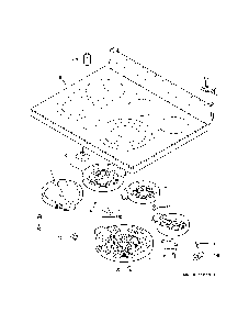 Cooktop Diagram and Parts List for PB960SJ9SS  General Electric Range