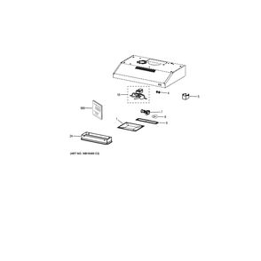 Range Hood Diagram and Parts List for JVX3300SJ5SS  General Electric Range Hood