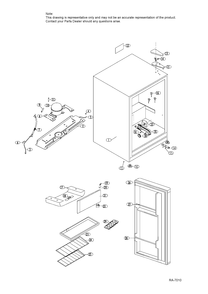 CABINET Diagram and Parts List for HC27SF22RB  General Electric Refrigerator