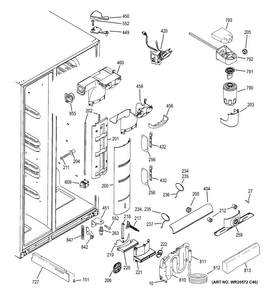 Fresh Food Section Diagram and Parts List for GSE30VHBBTSS  General Electric Refrigerator
