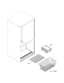 FF SHELVES Diagram and Parts List for MBRC0GAXARWW  General Electric Refrigerator